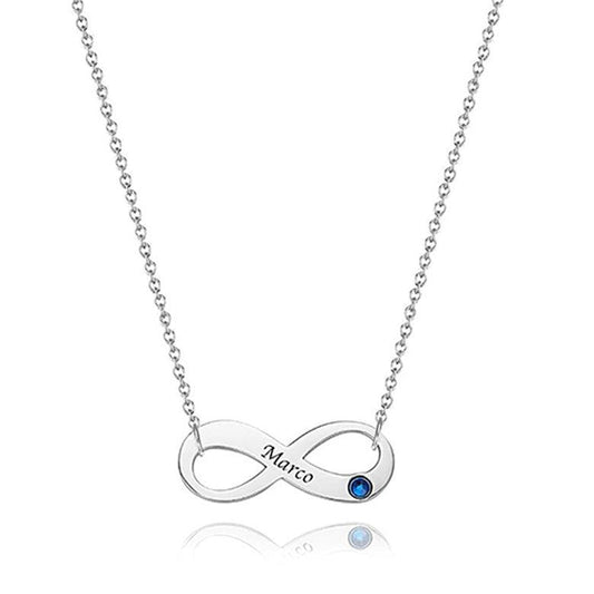 N19.Custom Birthstone Name Necklace - Elle Royal Jewelry