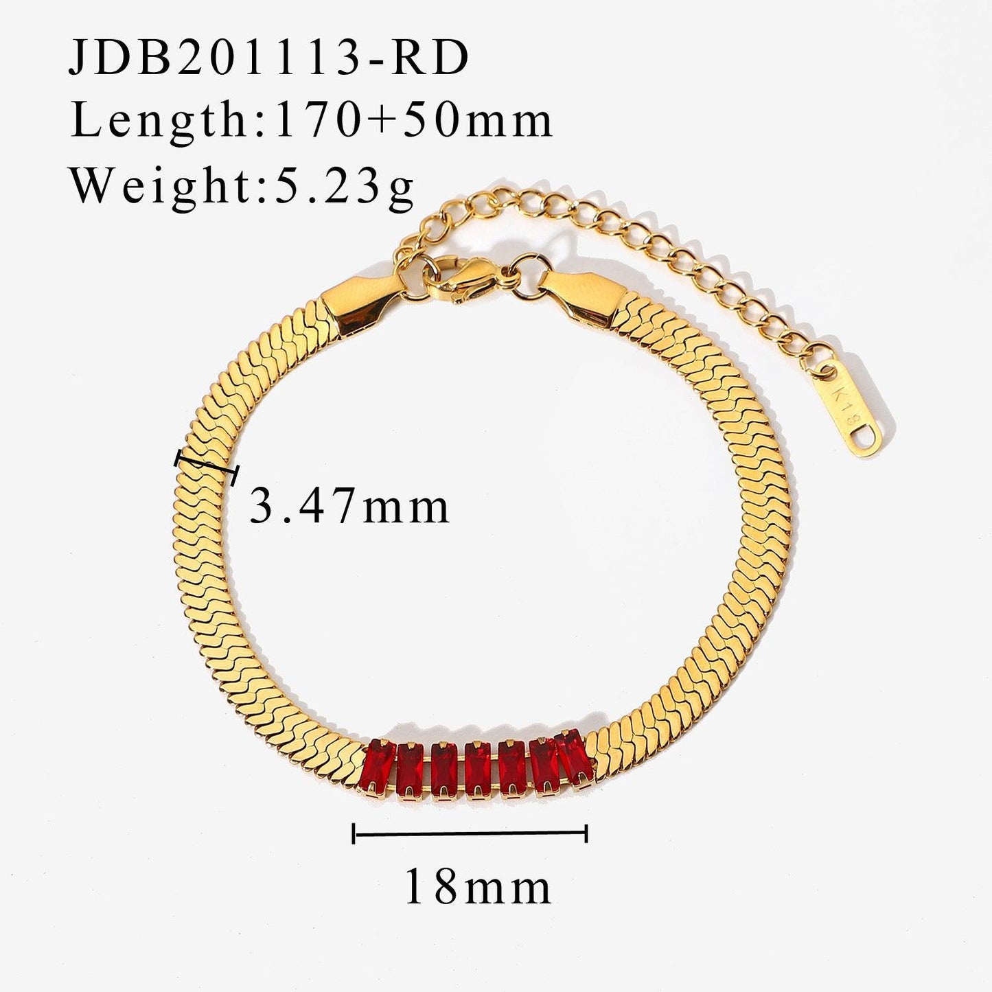 B14.Rectangular Zircon Blade Bracelet - Elle Royal Jewelry