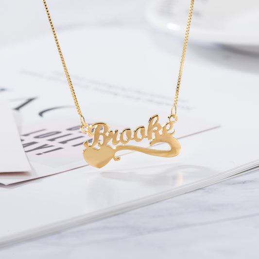 Dazzling Heart Custom Name Necklace