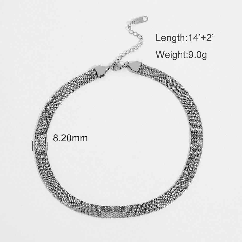 N30.Wide Density Strap Necklace - Elle Royal Jewelry
