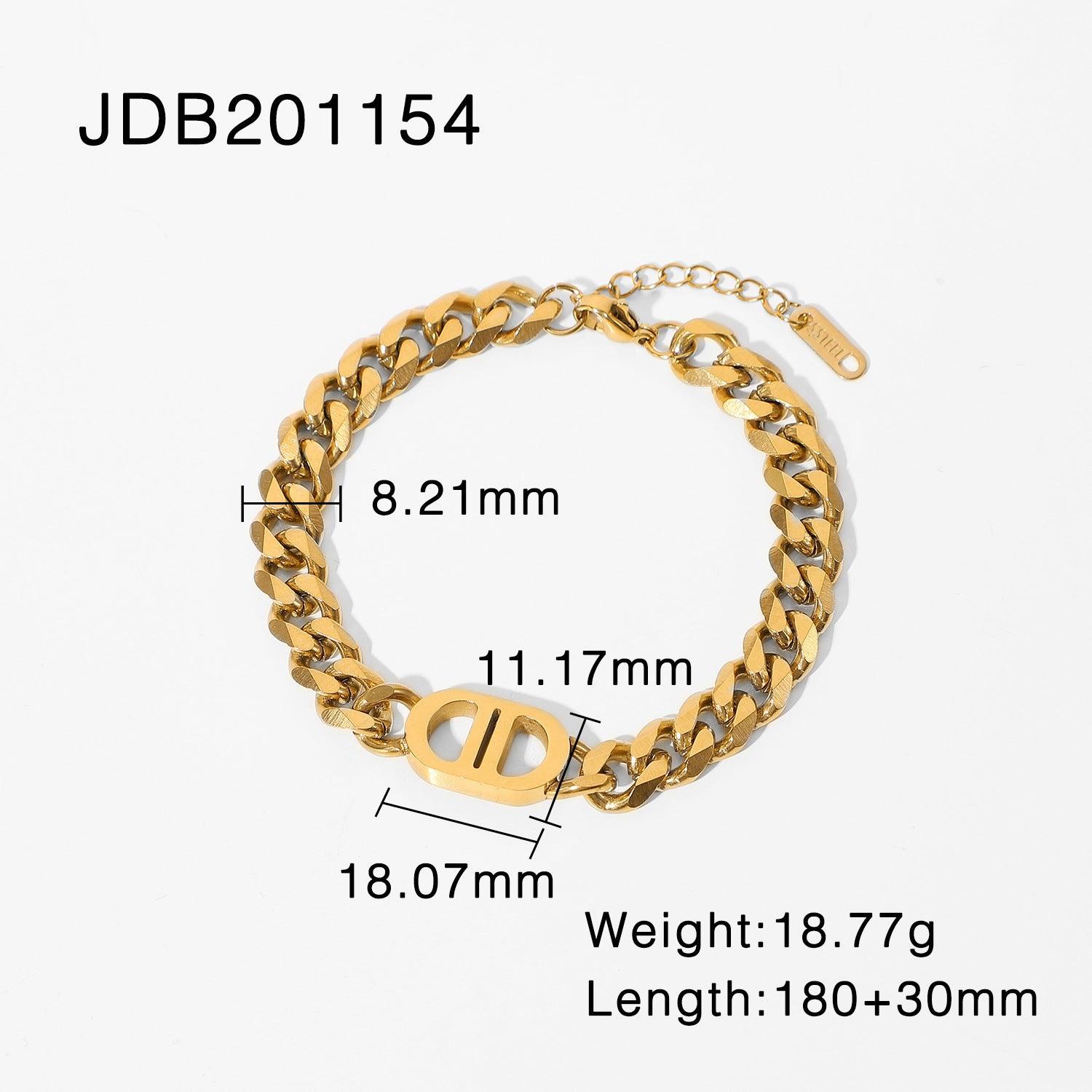 B17.18K Gold Cuban Chain Bracelet - Elle Royal Jewelry