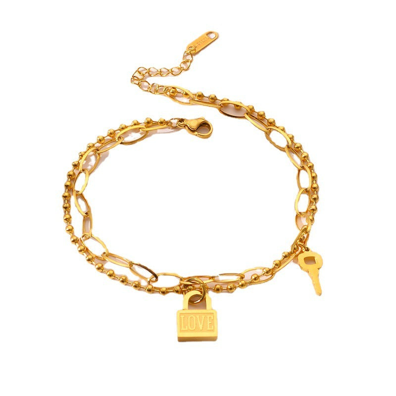 Fashion Simple Heart Lock Design Bracelet