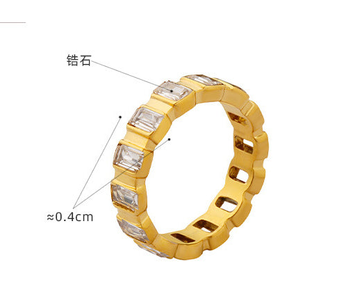 Fashionable hip-hop style personalized all-match ring inlaid with diamonds