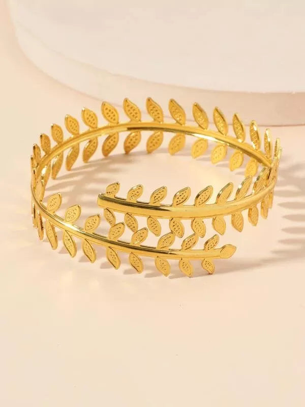 B5.Leaf Design Arm Cuff - Elle Royal Jewelry