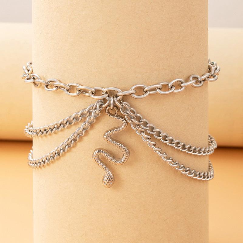 F5.Geometric Multilayer Creative Anklet - Elle Royal Jewelry