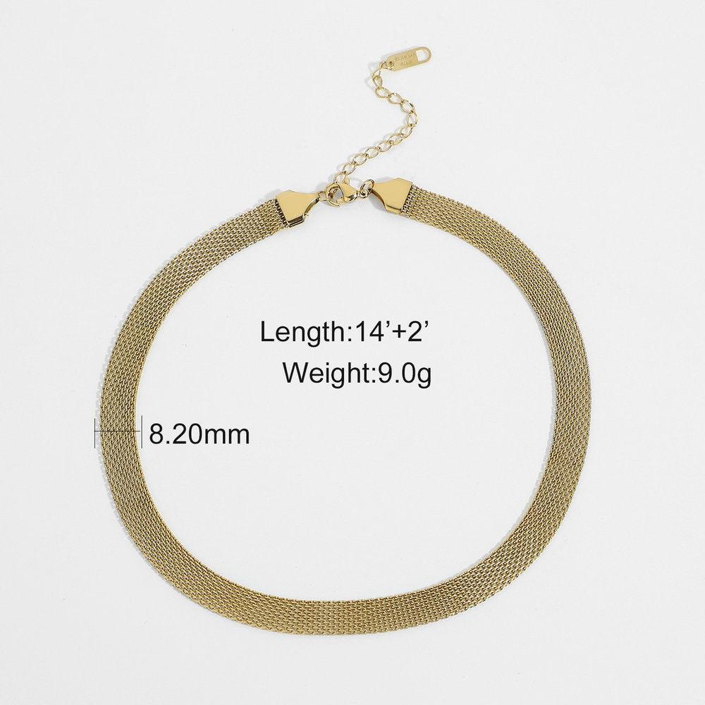 N30.Wide Density Strap Necklace - Elle Royal Jewelry