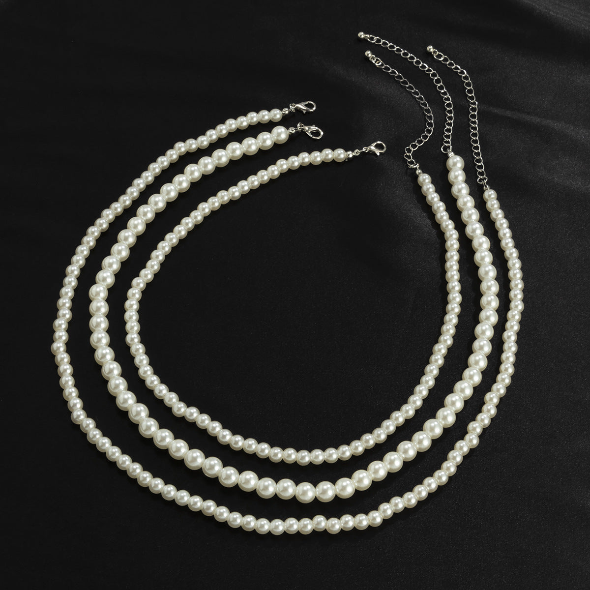 Men Fashionable Three Layered Pearl Versatile Necklace