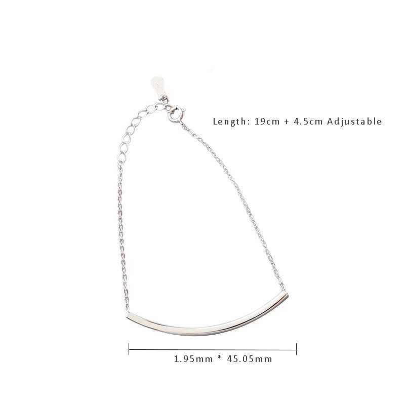 Fashion Curve Bend Cable 925 Sterling Silver Foot Anklet