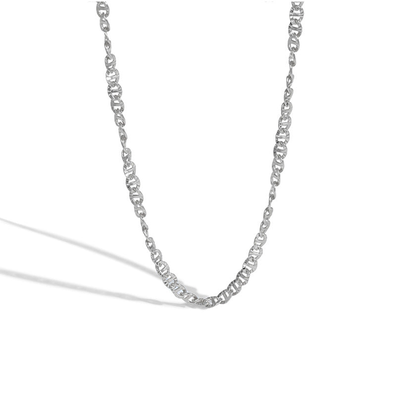 Geometry Hollow Chain 925 Sterling Silver Choker Necklace